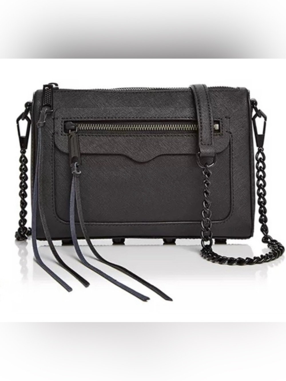 Rebecca Minkoff Black Chain Fringe Crossbody Bag
